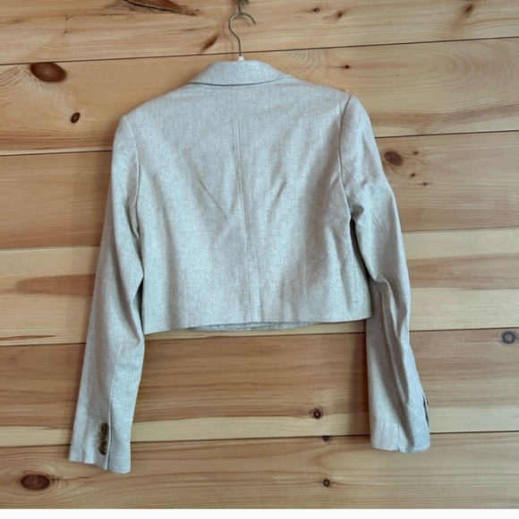 NWOT Banana Republic Linen Cotton Cropped Blazer - Picture 7 of 9